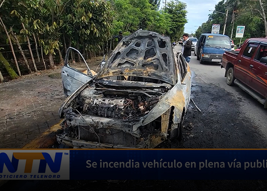 Se incendia vehículo en plena vía publica en SFM
