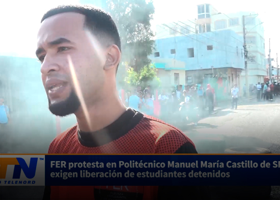 FER protesta en Politécnico Manuel María Castillo de SFM exigen liberación de estudiantes detenida