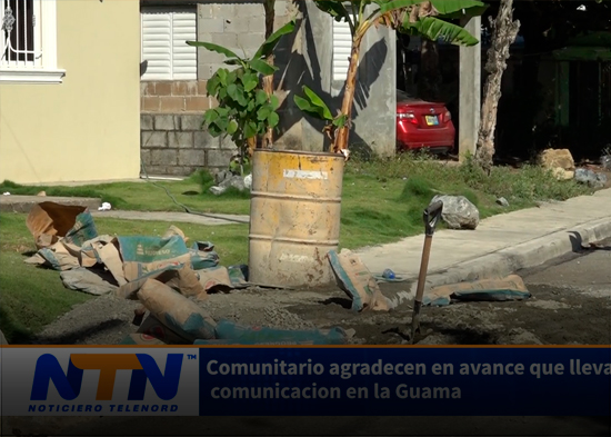 Comunitario agradecen en avance que llevan de las vias comunicación en la Guama