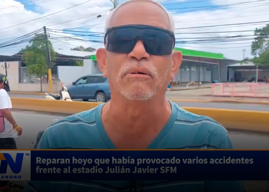 Reparan hoyo que había provocado varios accidentes frente al estadio Julián Javier SFM