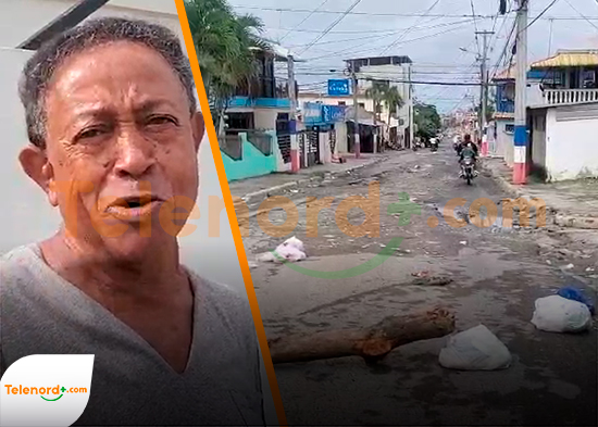 Residentes de la calle José Reyes protestan por deterioro de vía en SFM