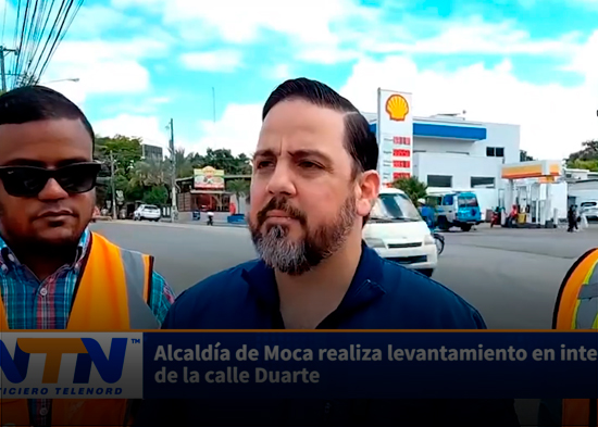 Alcaldía de Moca realiza levantamiento en intersección de la calle Duarte