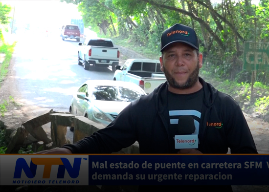 Mal estado de puente en carretera SFM Villa Tapia demanda su urgente reparación